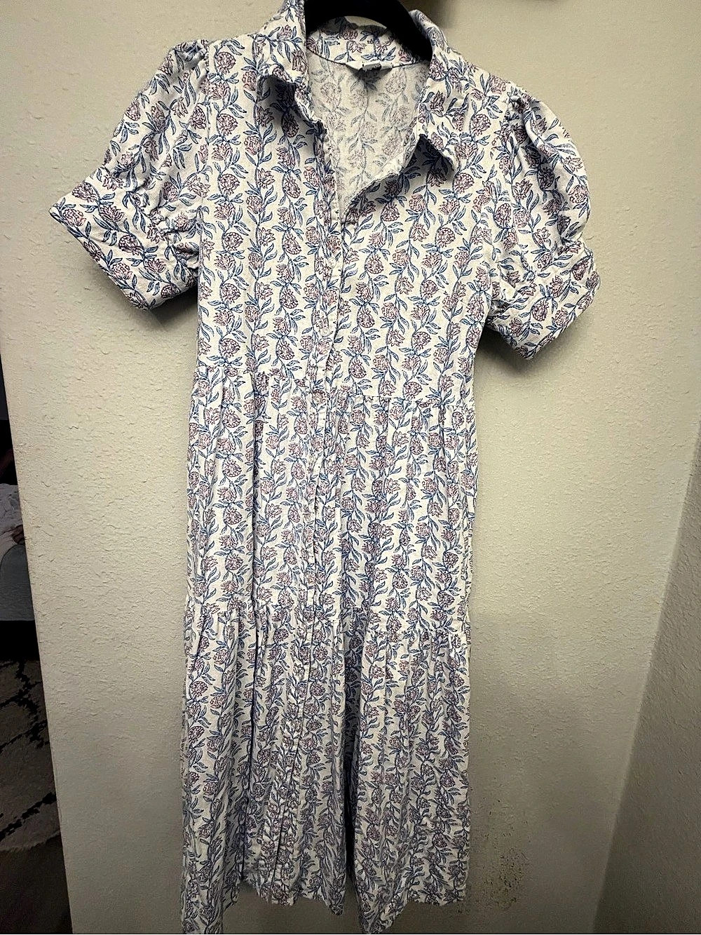 Crown & Ivy Floral Linen Blend Maxi Dress Size XS